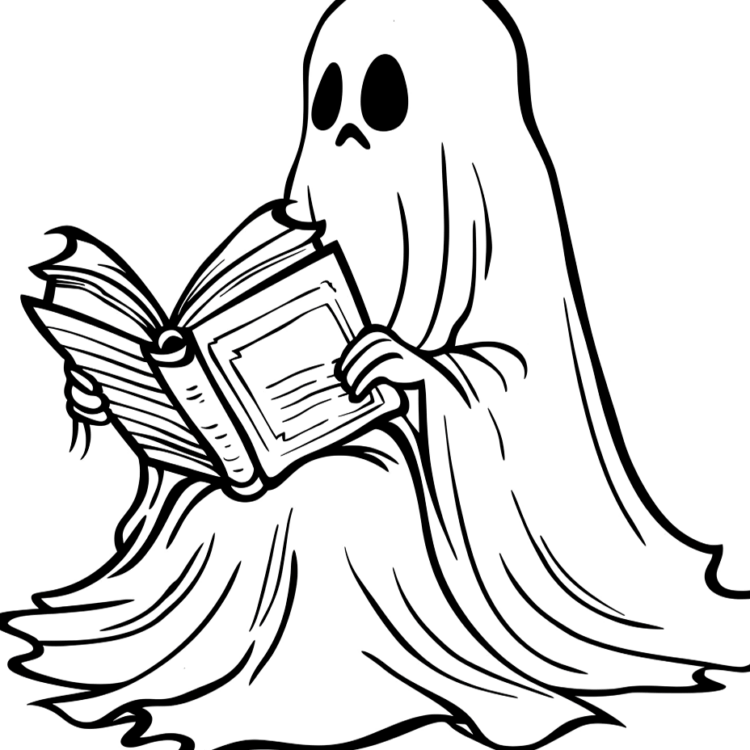 Mysterious ghost coloring page