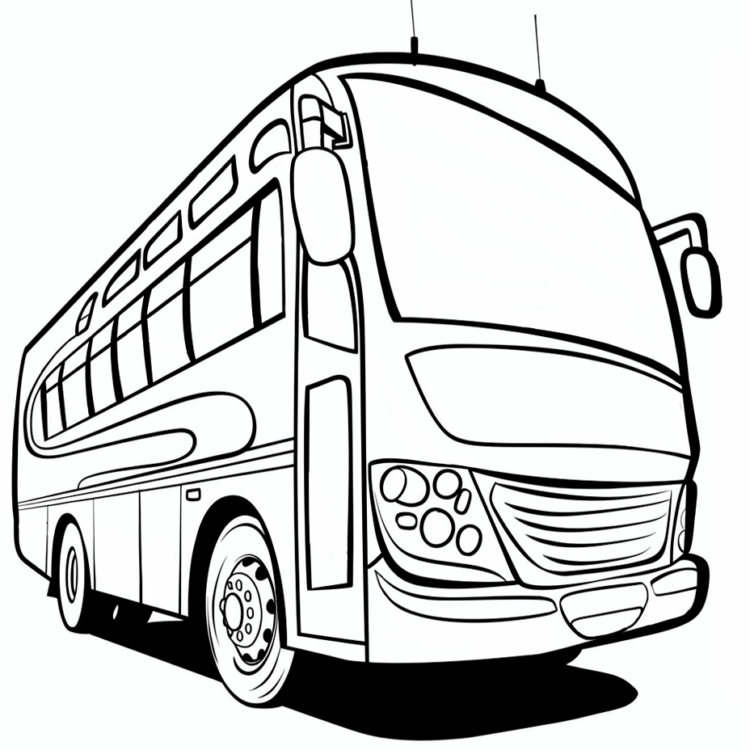 Coloring picture big bus
