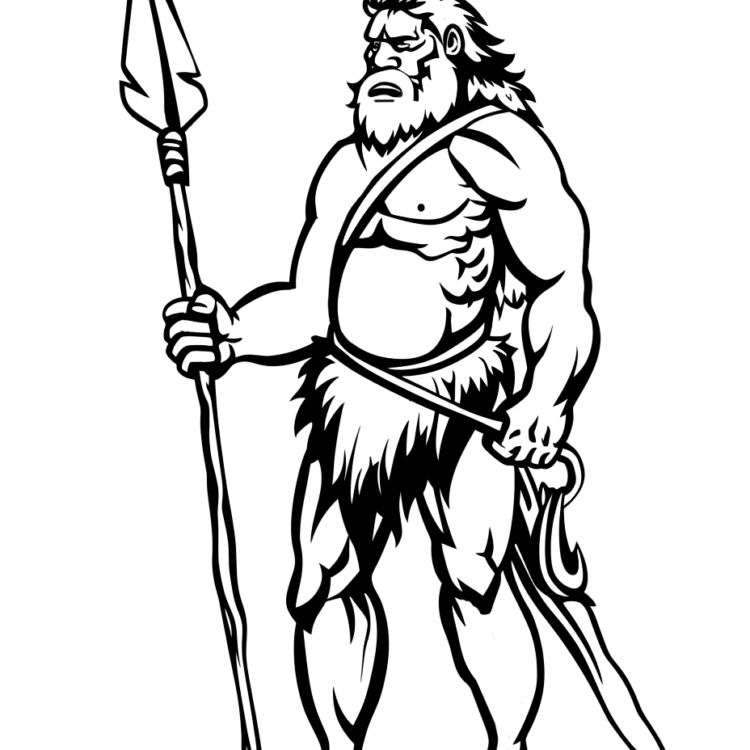 Coloring picture hunter stone age