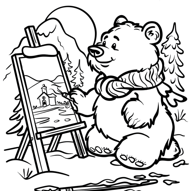 Dibujante para colorear oso polar
