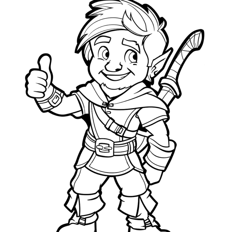 Smiling Robin Hood coloring page
