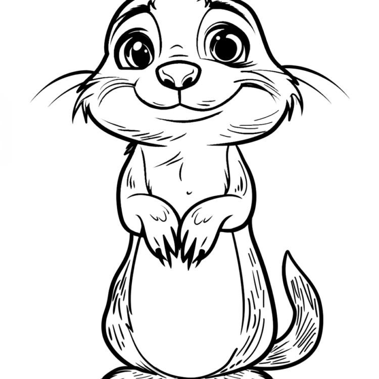 Smiling meerkat coloring page