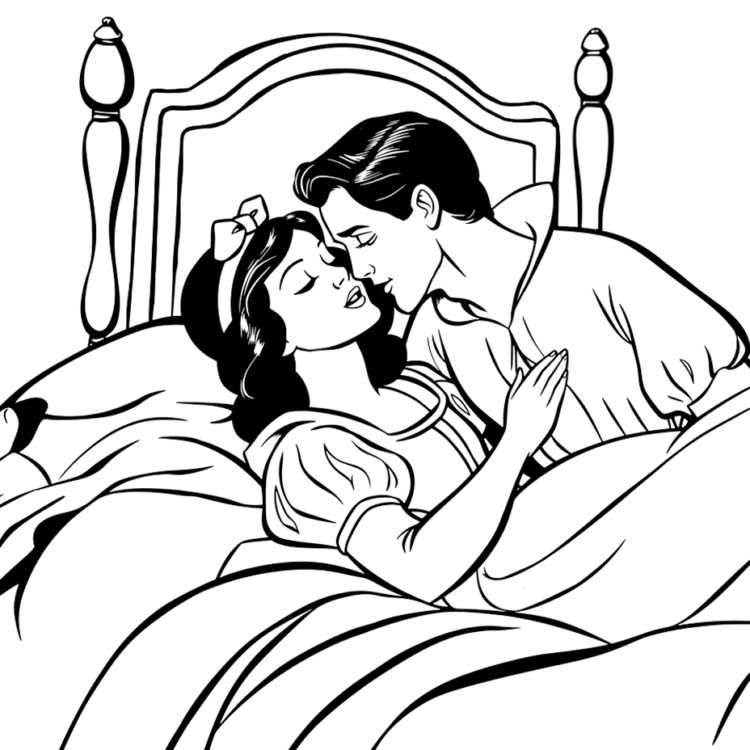 Coloring page Loving Snow White