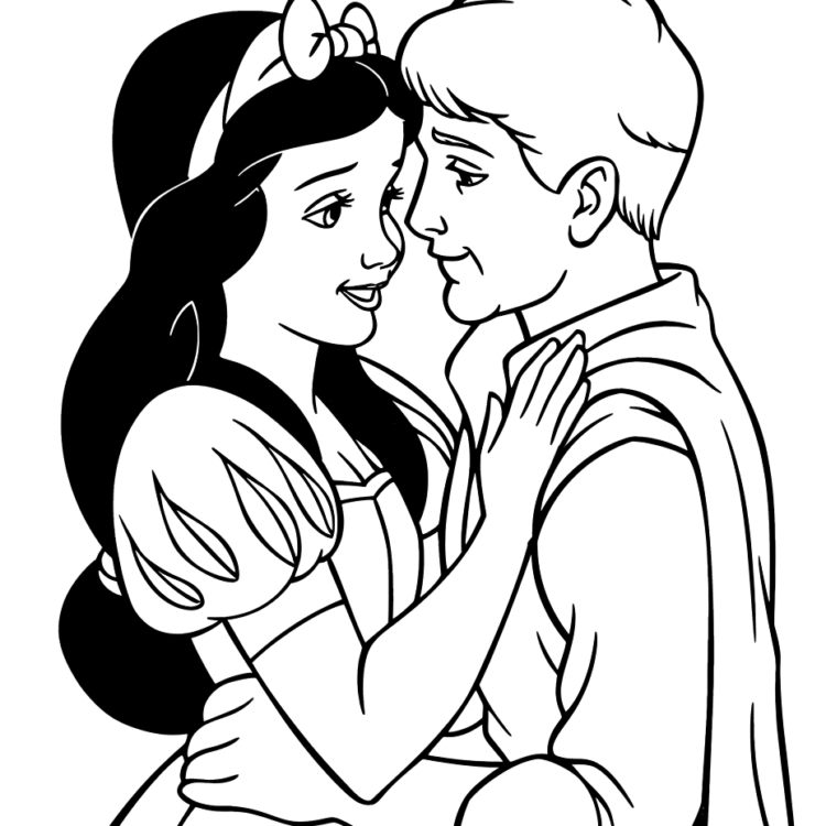 Coloring picture Lovely Snow White