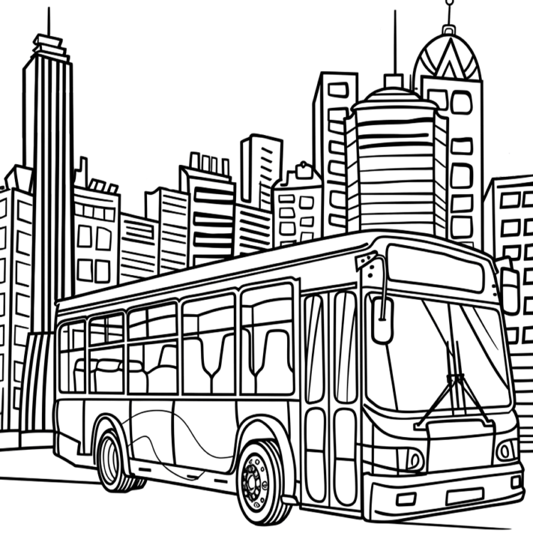 Coloring picture New bus