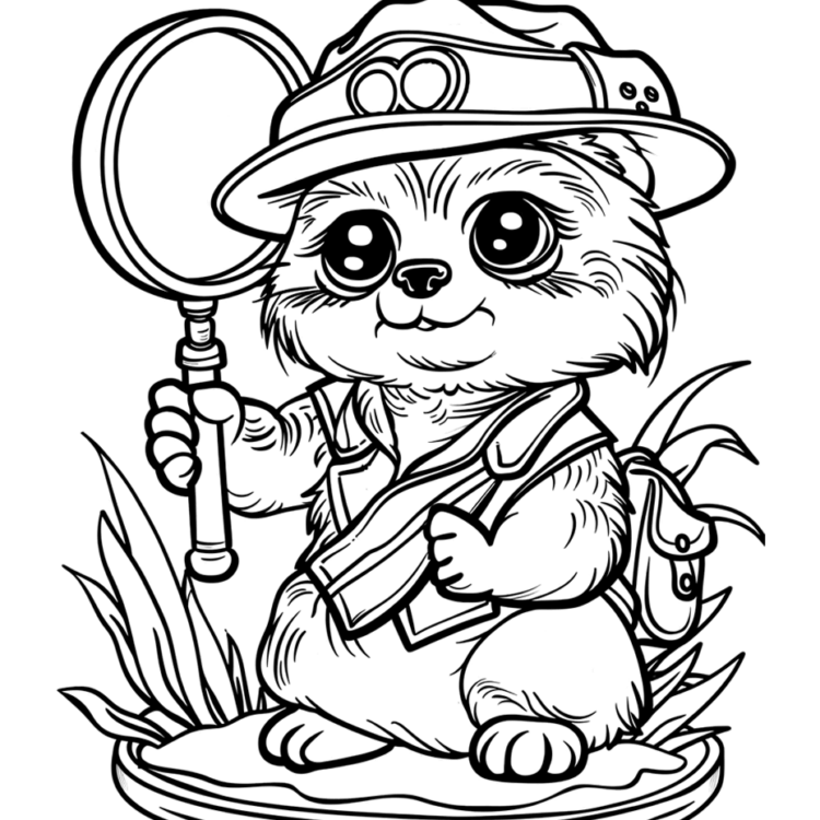 Ausmalbild Neugieriges Erdmännchen