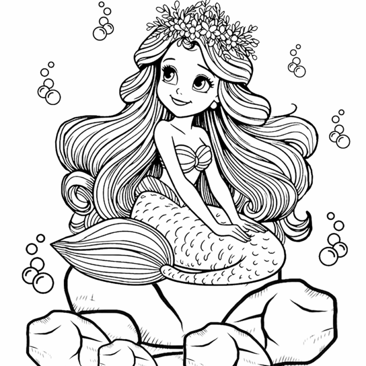 Ausmalbild Prinzessin Arielle