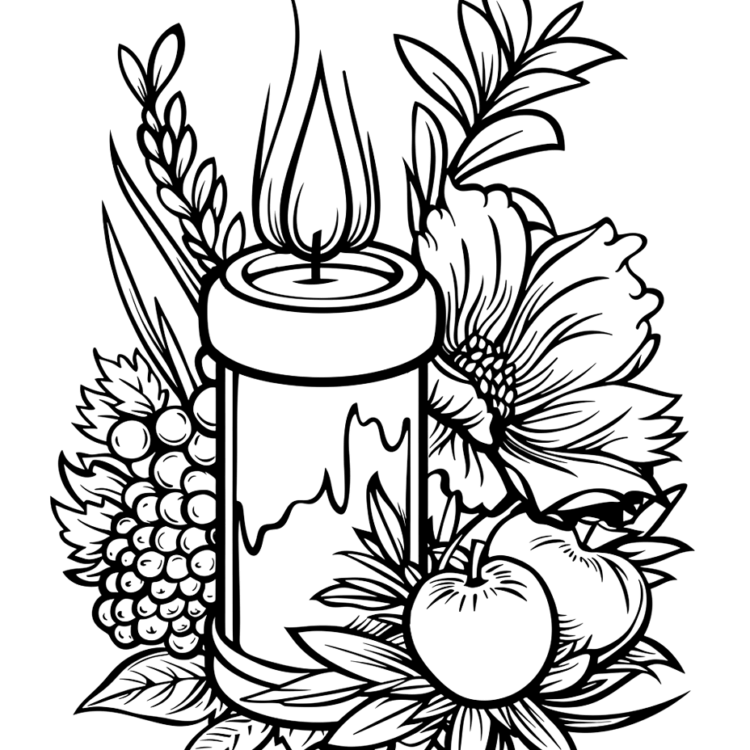 Coloring picture Quiet candle