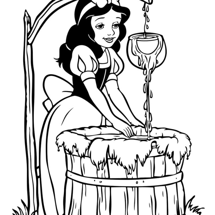 Coloring picture Gentle Snow White