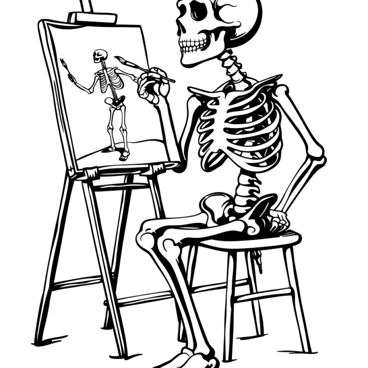 Coloring picture skeleton painter