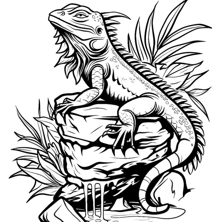 Dibujo para colorear lagarto mirón