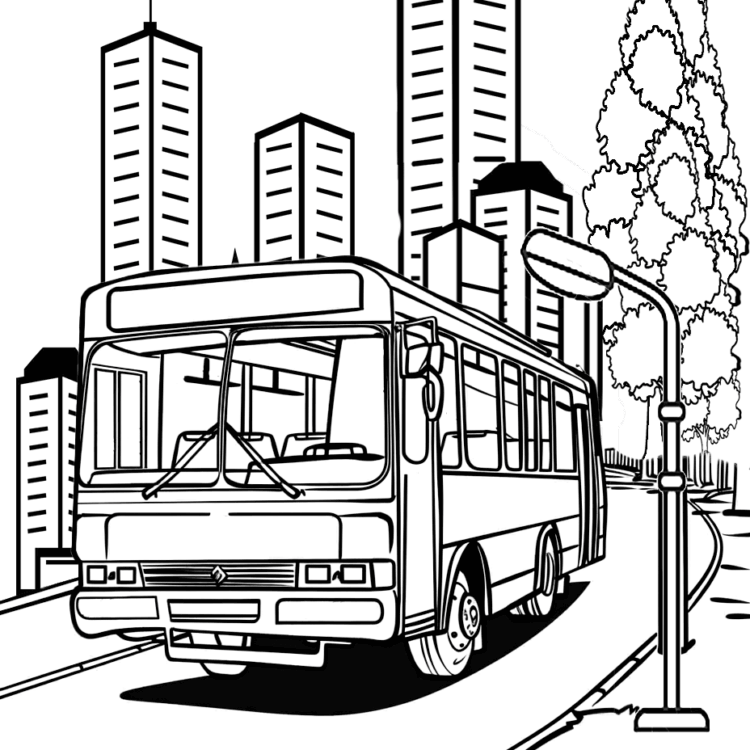 Dibujo para colorear autobús urbano
