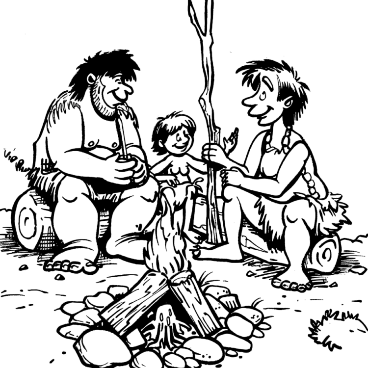 Dibujo para colorear encuadernación edad de piedra