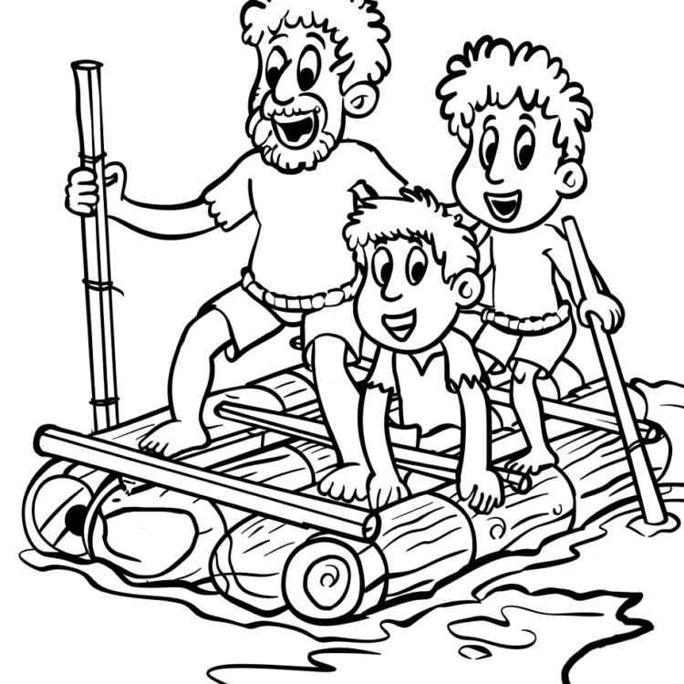 Coloring picture stone age floated