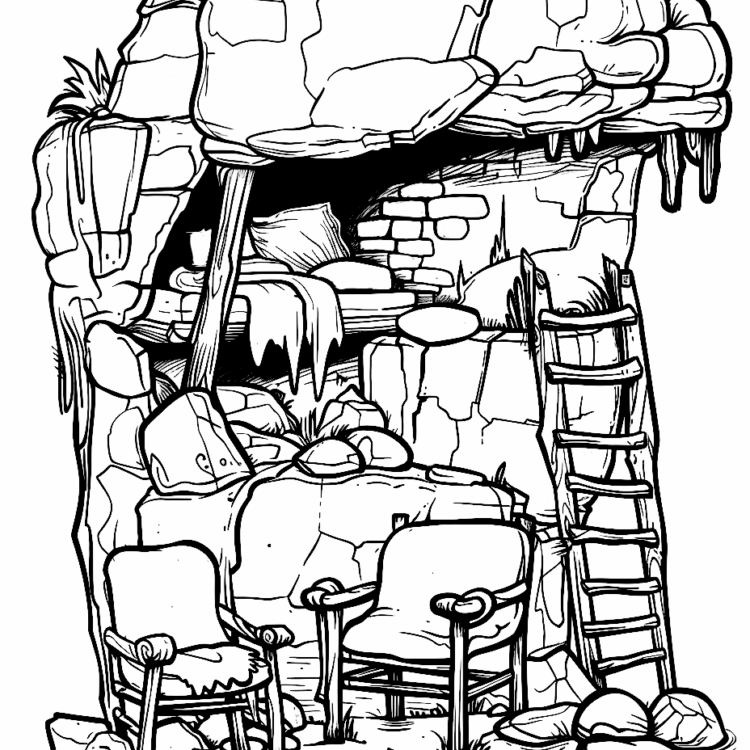 Dibujo para colorear Refugio de la Edad de Piedra