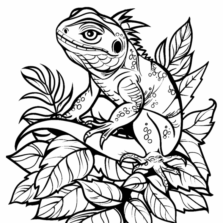 Dibujo para colorear lagarto lindo