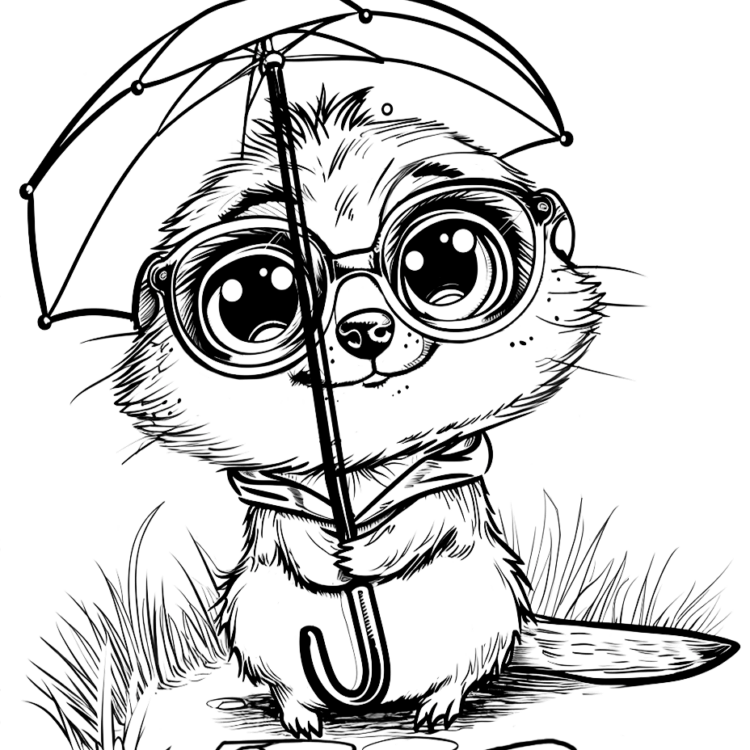 Dibujo para colorear suricata juguetona