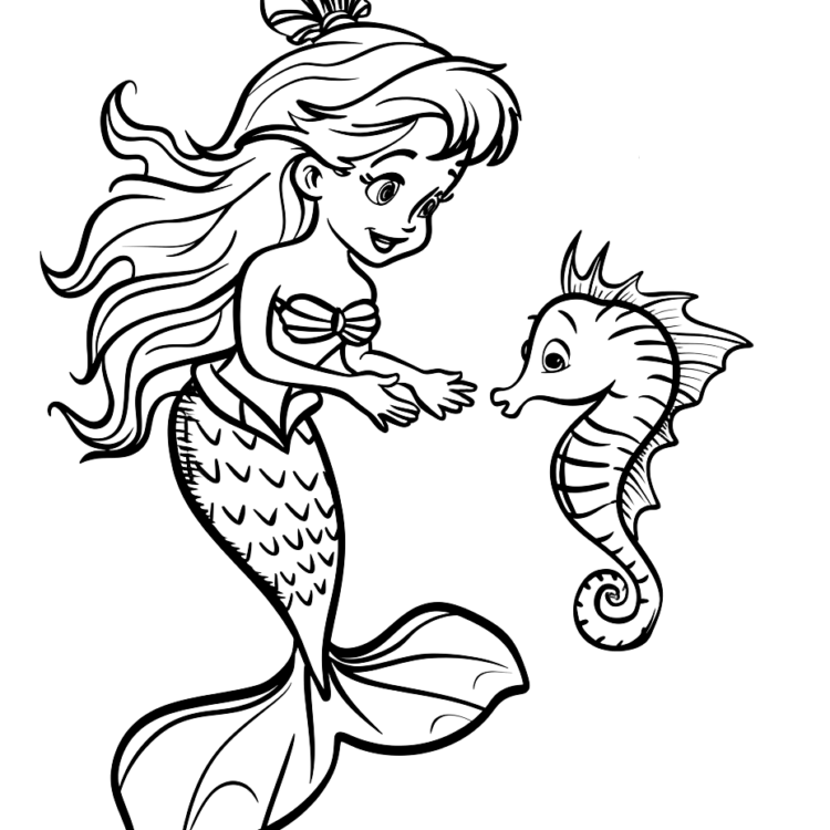 Dibujo para colorear Bailando Ariel
