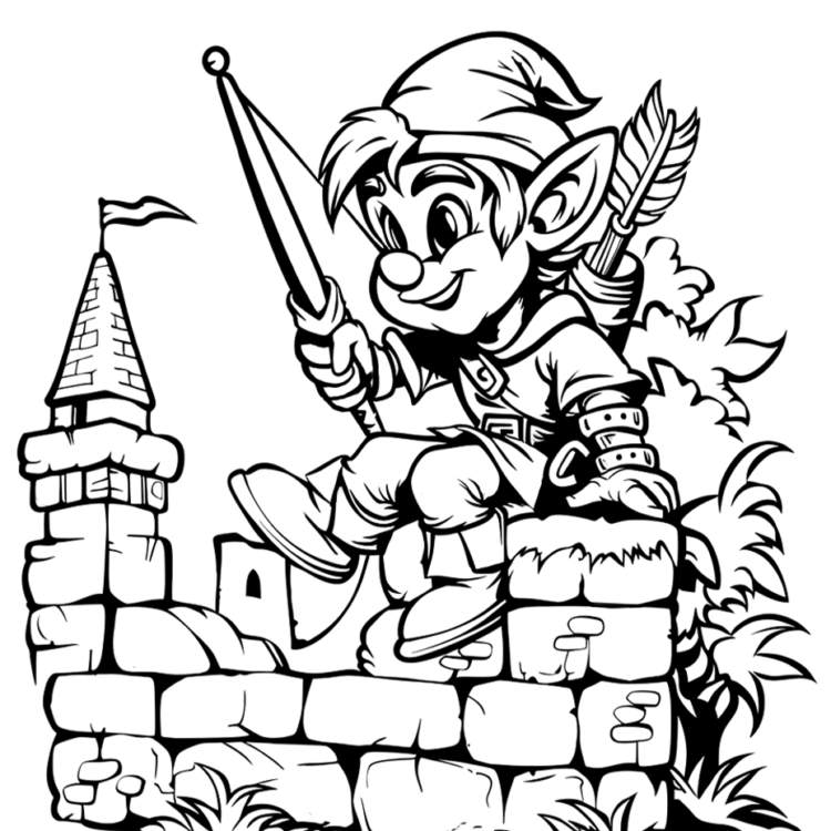 Dibujo para colorear de Robin Hood el valiente