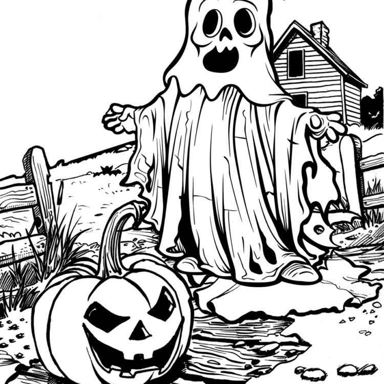 Dibujo para colorear Fantasma espeluznante