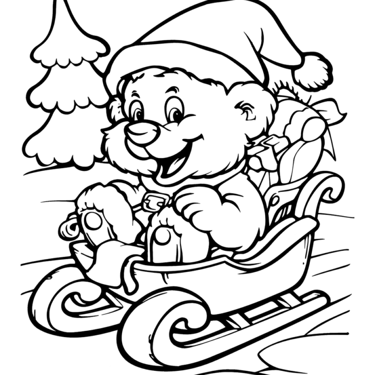 Playful polar bear coloring page