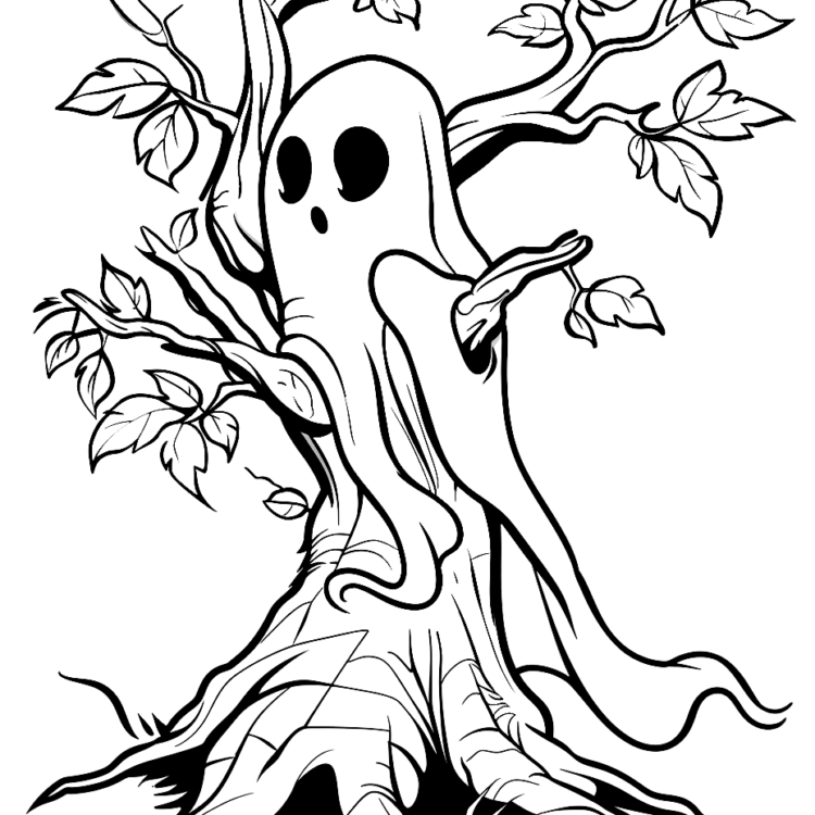 Dibujo para colorear Fantasma juguetón