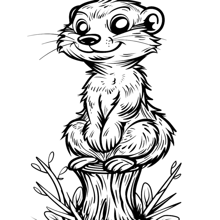 Ausmalbild Verspieltes Erdmännchen