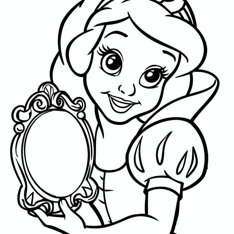 Dibujo para colorear Blancanieves juguetona