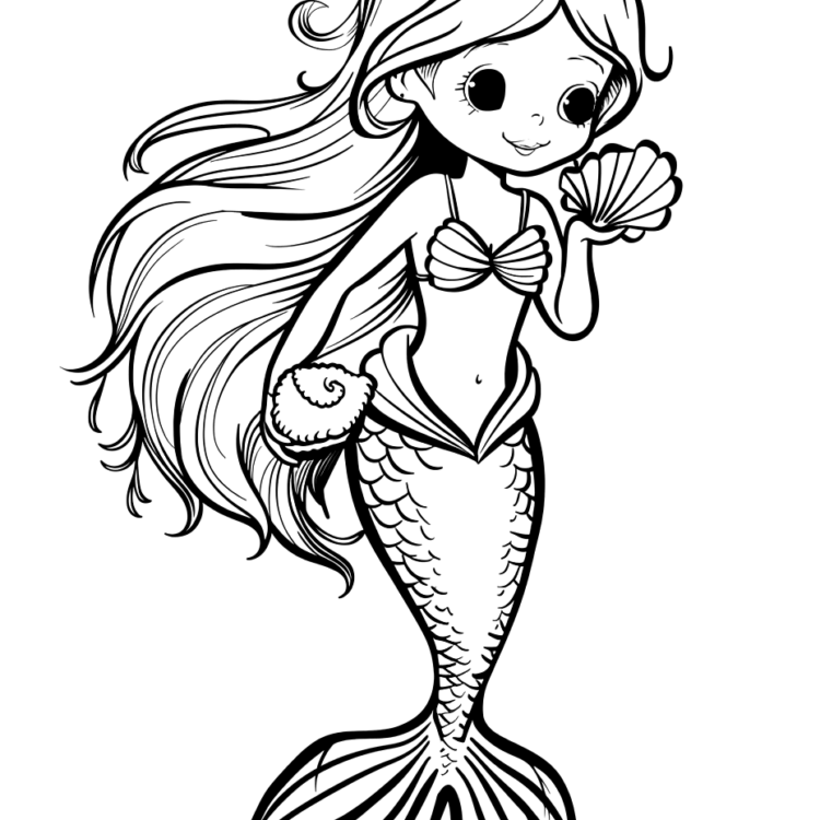 Coloring picture Dreamy Ariel