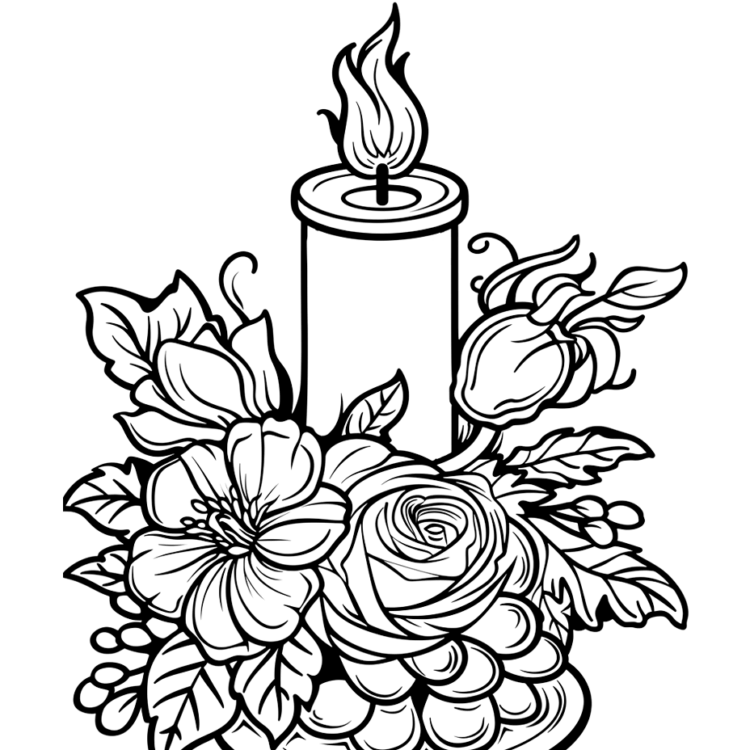 Página para colorear de Velas cálidas