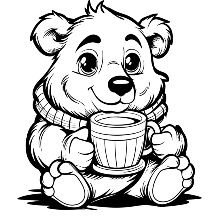Ausmalbild Winter-Eisbär