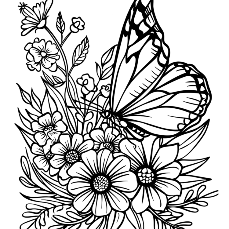Dibujo para colorear insecto feliz