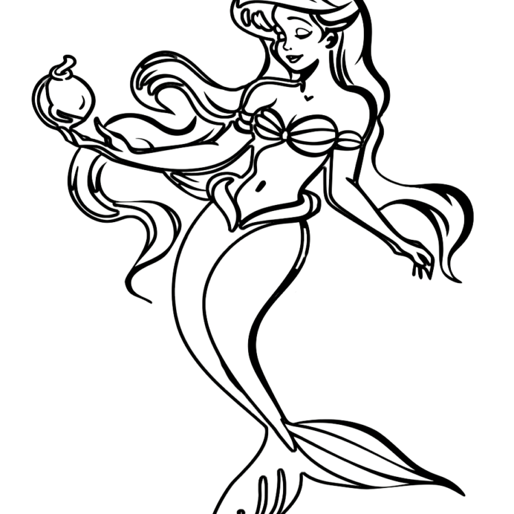Dibujo para colorear Ariel bonita