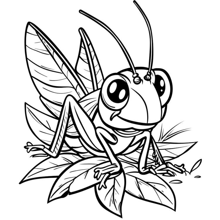 Coloring picture smiling insect
