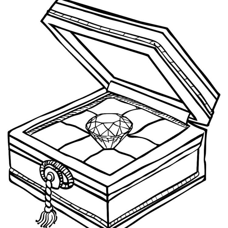 Dibujo para colorear diamante radiante