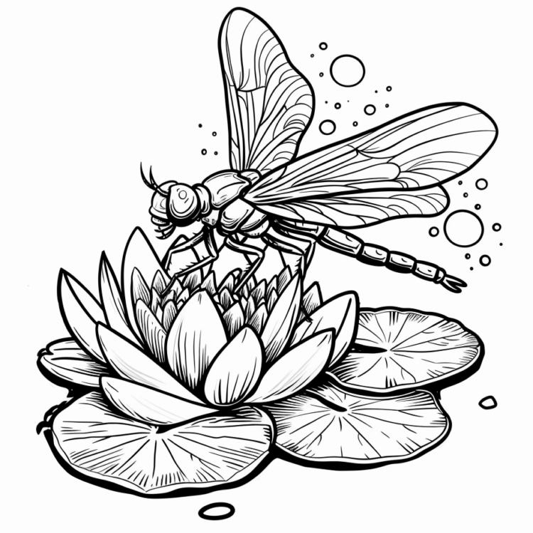 Coloring picture playful insect