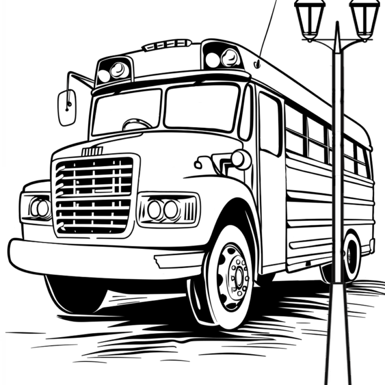 Bus coloring page