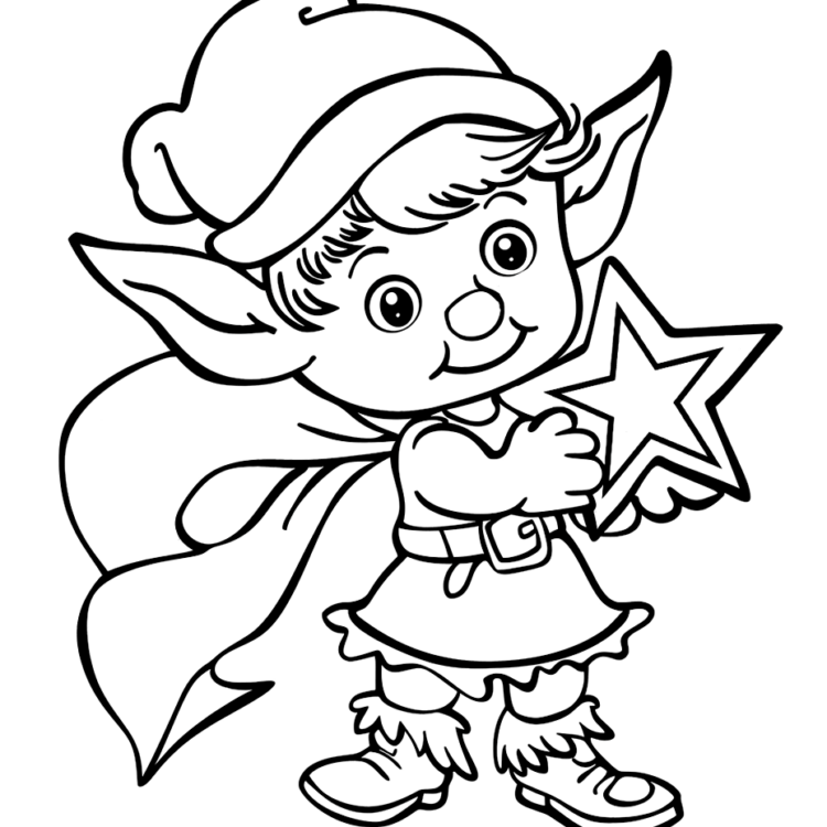 Dibujo para colorear de un gnomo entusiasta
