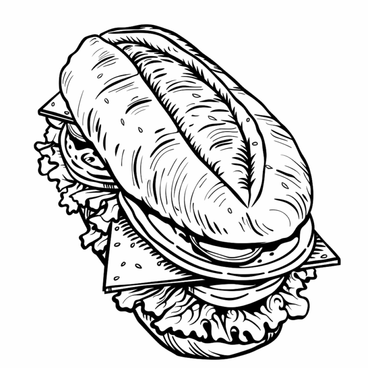 Coloring picture sandwich