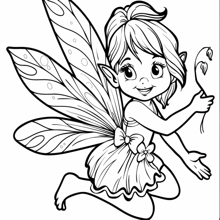 Coloring picture enchanting fairy