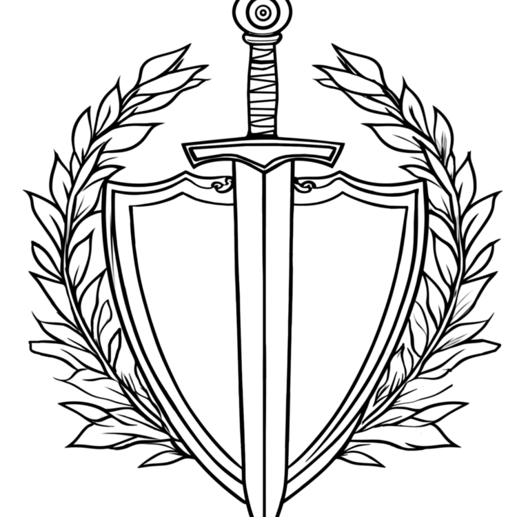 Coloring picture dueling sword