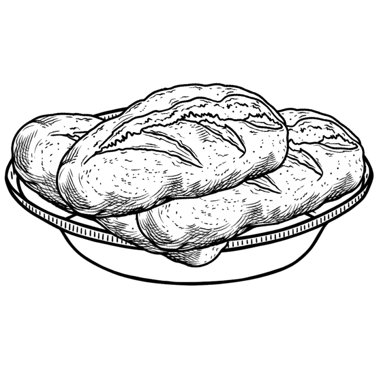Coloring picture loaf of bread