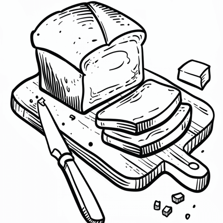 Coloring picture bread slices