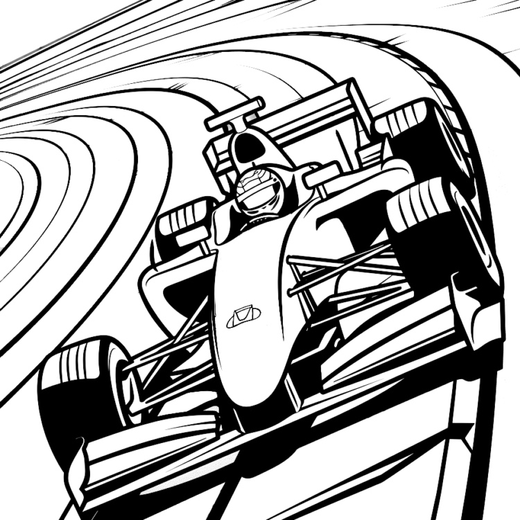 Coloring picture champion racing car