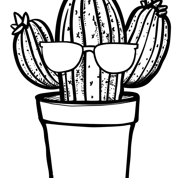 Coloring picture Cool cactus