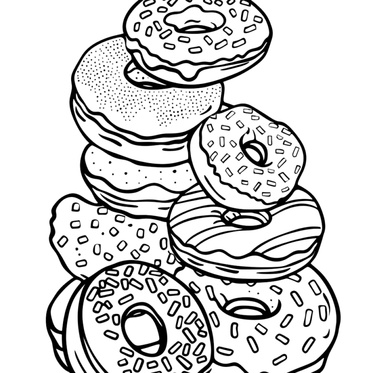 Coloring picture donuts