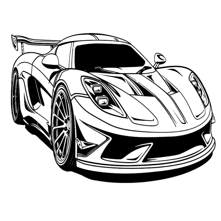 Dibujo para colorear Un coche de carreras