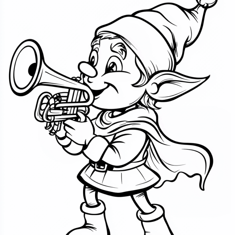 Elves mandala coloring page