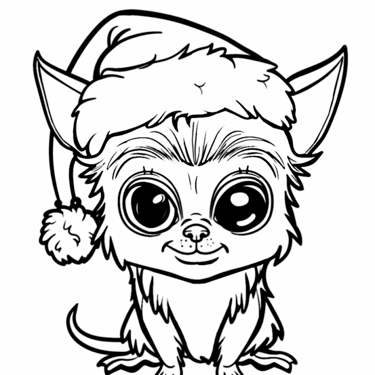Dibujo para colorear adorable gnomo