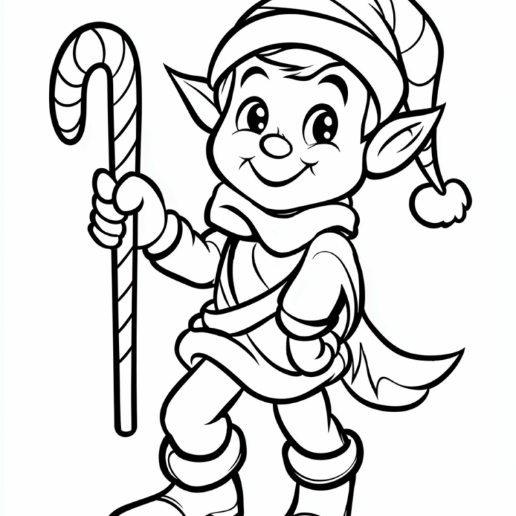 Coloring page Festive elf